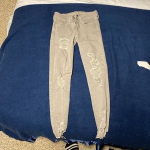 American eagle ripped grey super stretch jeans